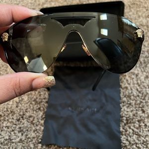 Versace sunglasses black Gold with grey gradient lenses